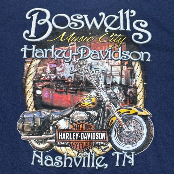 Harley Davidson Shirt Mens Large Crew Tee Nashville Music City USA Motorcycles - Picture 5 of 5